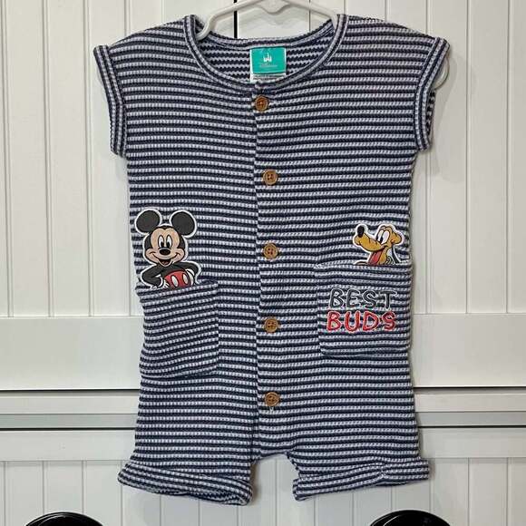 Disney Baby Other - Disney Baby Mickey Mouse & Pluto Romper Baby Boys' Size 6-9 months